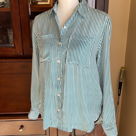 Renuar Striped Button Down Shirt XS - Picture 9 of 9